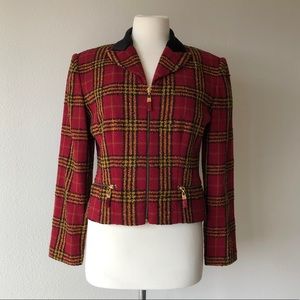 Short Plaid Blazer